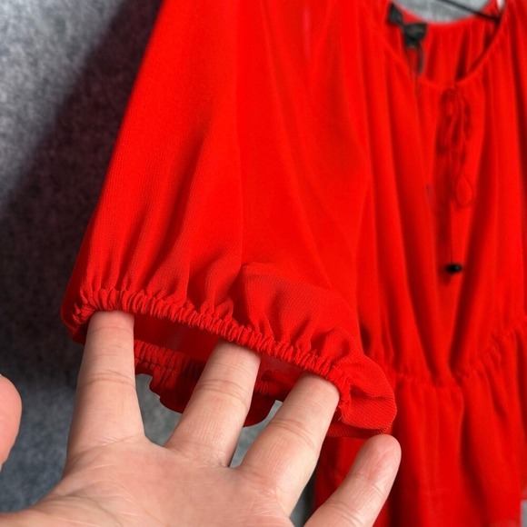 NWT Donna Karan Women's Poet Blouse in Red- Sz XXS - Picture 5 of 9